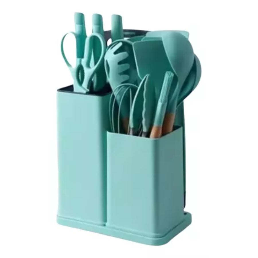 Juego de 19 Utensilios de Cocina de Silicona – ¡Todo lo que necesitas!