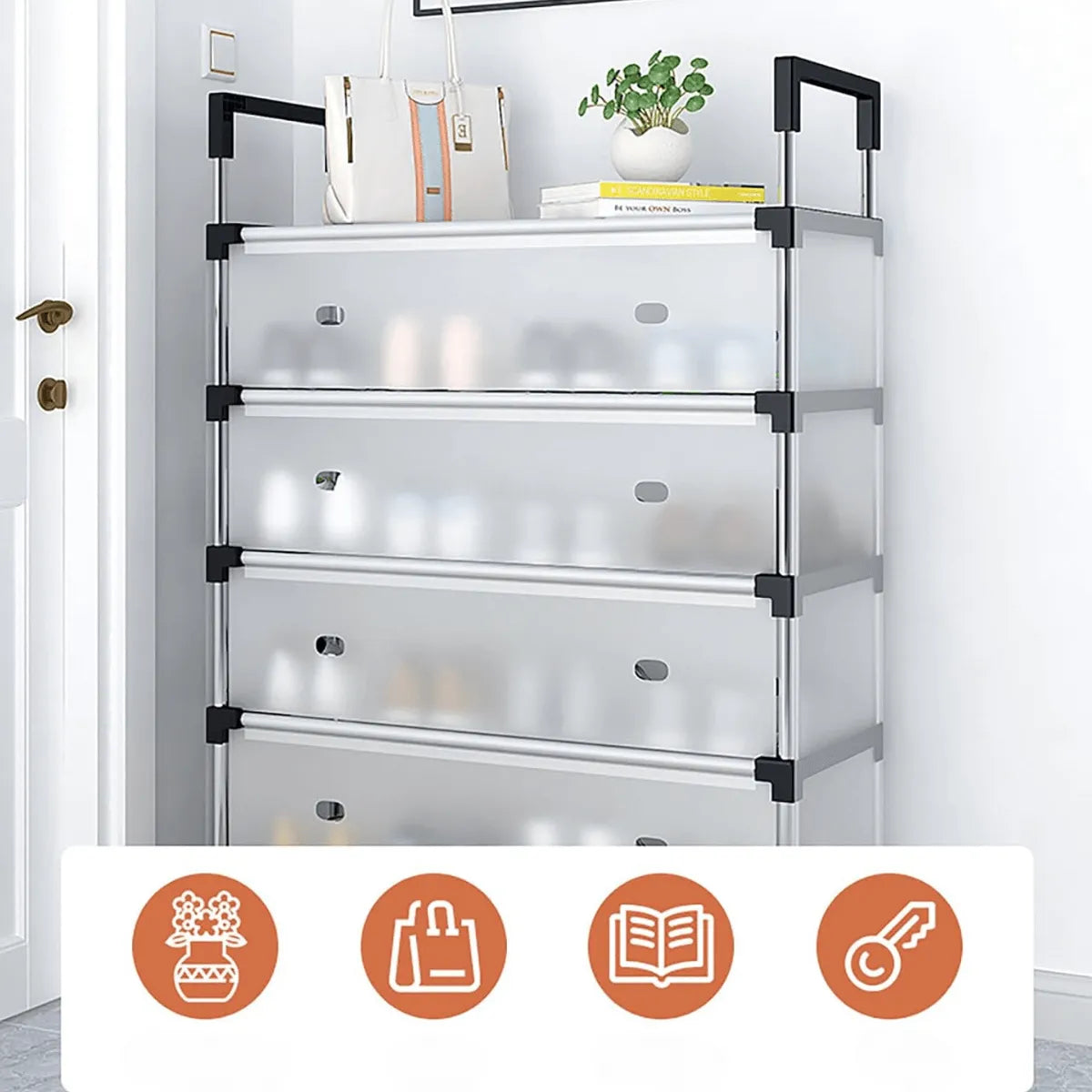 Zapatero con Tapa de 6 Niveles – Orden y Estilo para tu Hogar