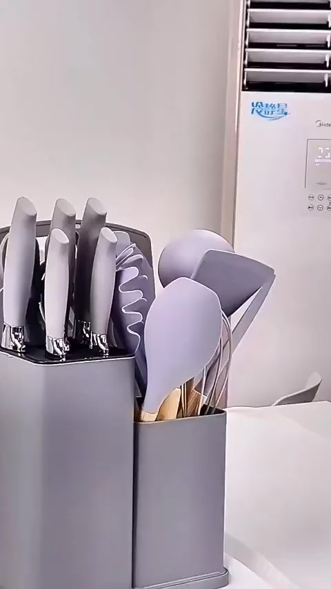 Juego de 19 Utensilios de Cocina de Silicona – ¡Todo lo que necesitas!
